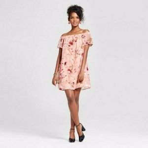 Floral burnout velvet dress